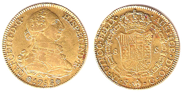 8 escudos 1786 Sevilla